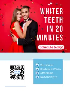 Prom Teeth Whitening flyer for dental offices