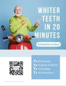 Whitening for Seniors flyer in dental office