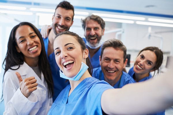 Happy dental team